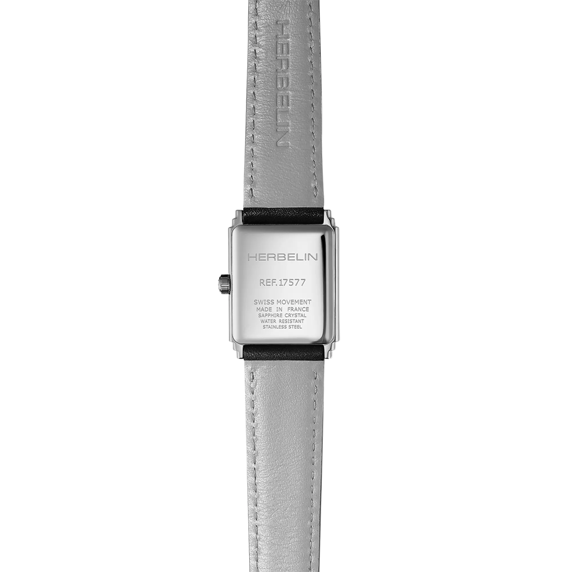 herbelin-art-d-co-1925-s-femme-acier-diamants-bracelet-cuir-quartz image 4