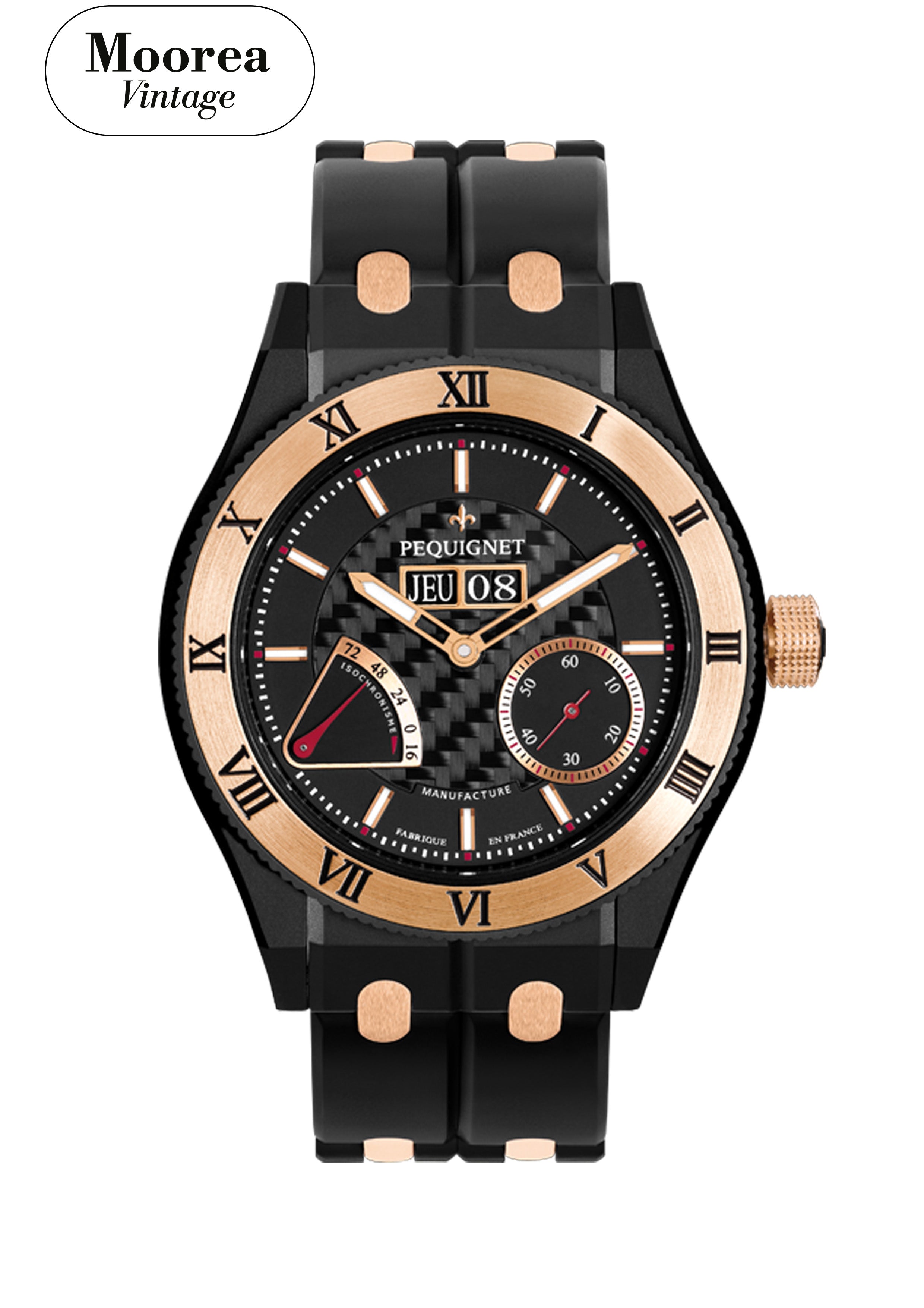 pequignet-moorea-vintage-royale-triomphe-44-mm-montre-or-rose-et-titane image 1