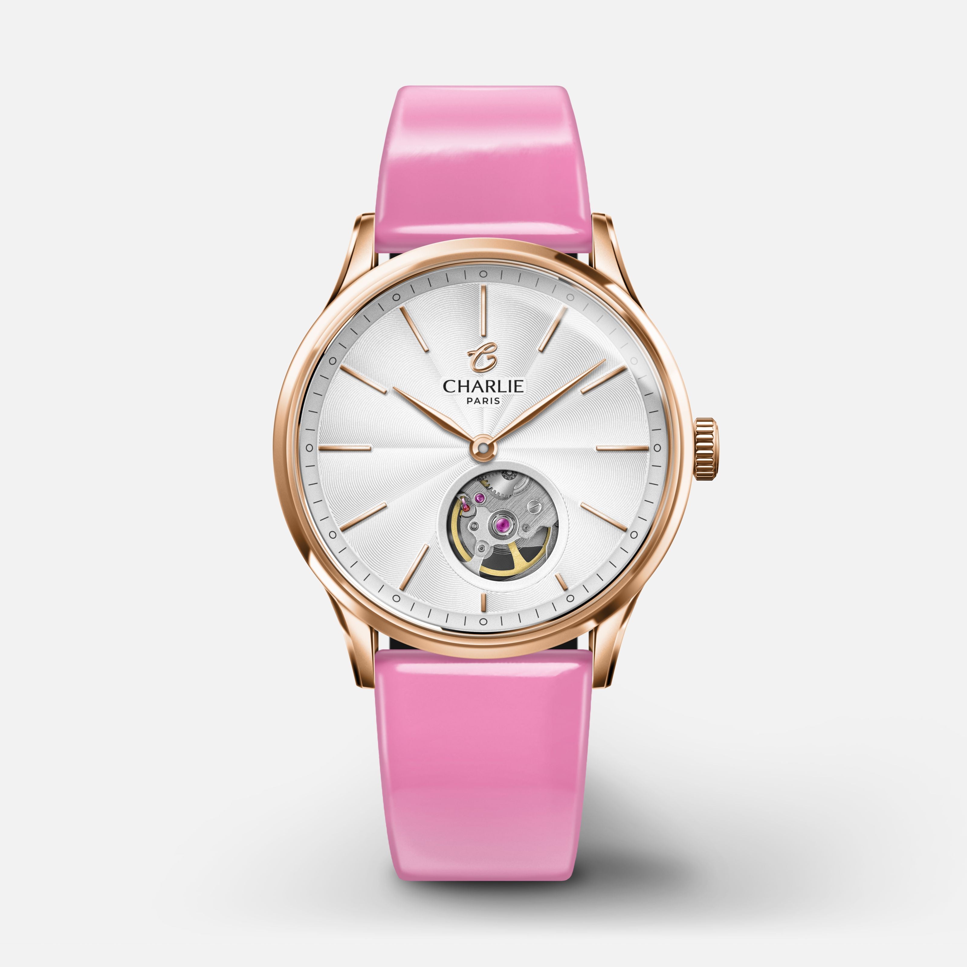 charlie-paris-bracelet-montre-cuir-vernis-rose-18mm image 5
