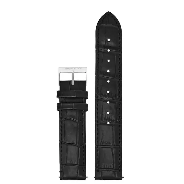 briston-bracelet-cuir-luxury-18-mm-noir-mat-fa-on-alligator-2 image 1