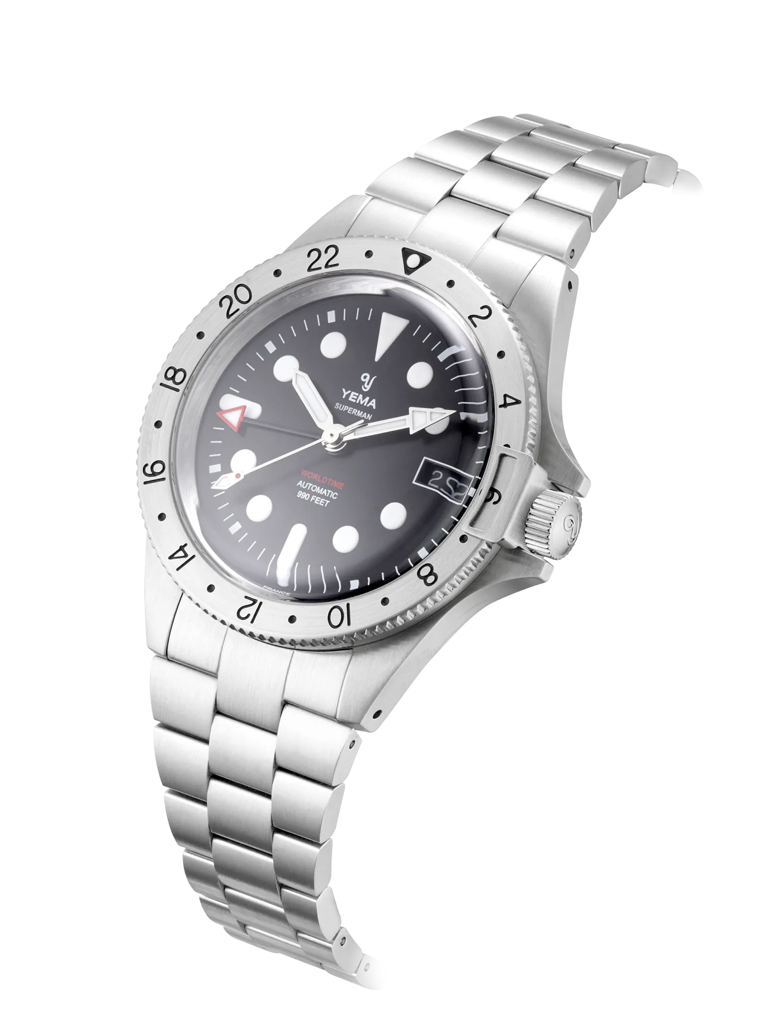 yema-superman-worldtime-gmt-steel-montre-gmt-de-voyage image 2