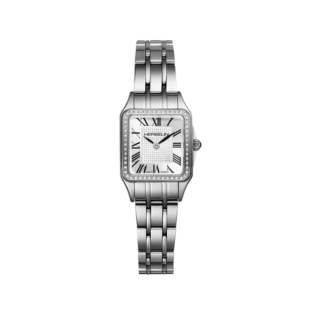 herbelin-luna-mini-quartz-acier-diamants-femme image 1