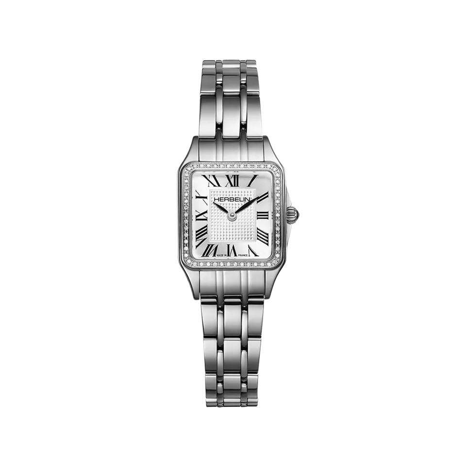 herbelin-luna-mini-quartz-acier-diamants-femme image 1