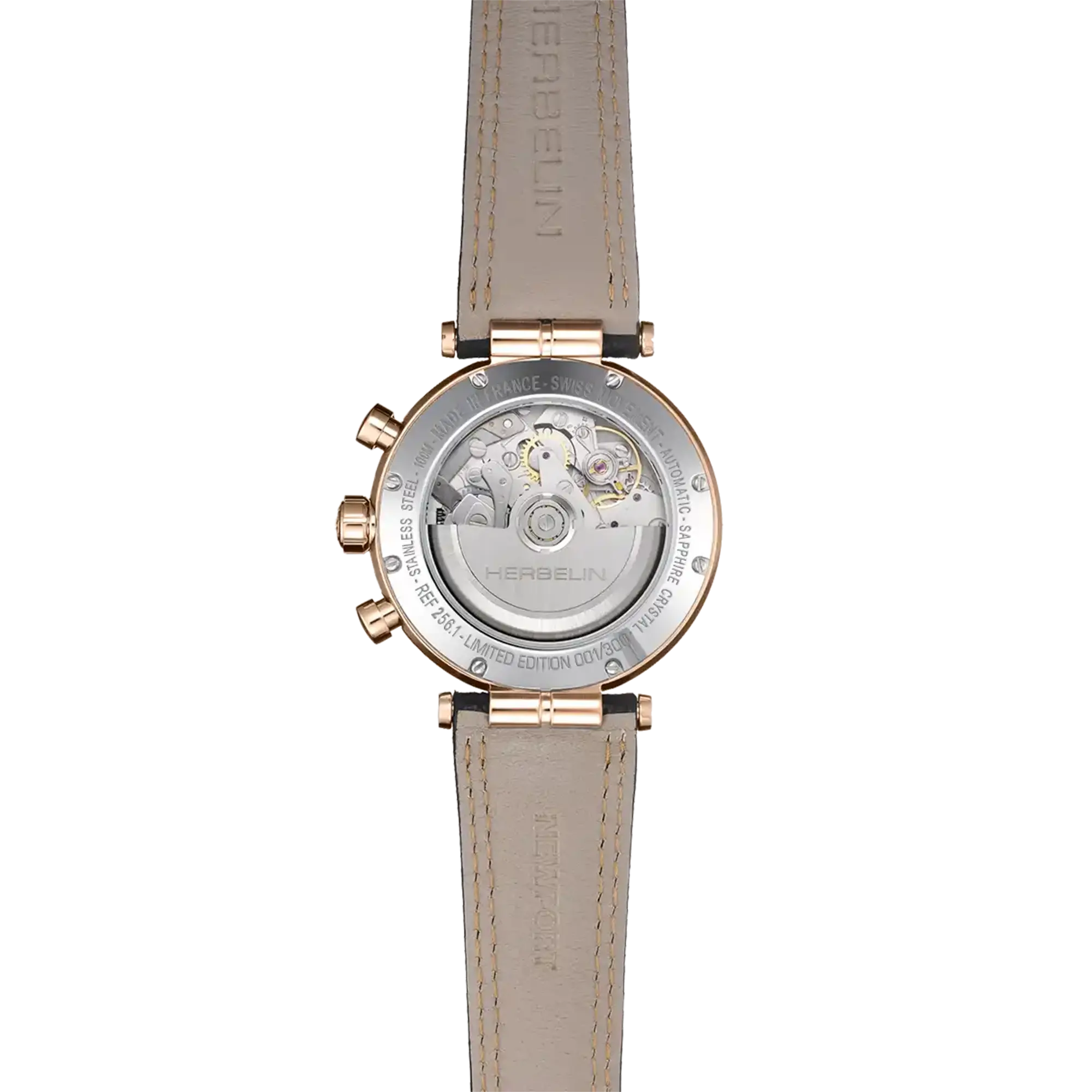 herbelin-newport-automatique-chrono-noir-pvd-or-rose-42-mm-montre-homme-dition-l image 4