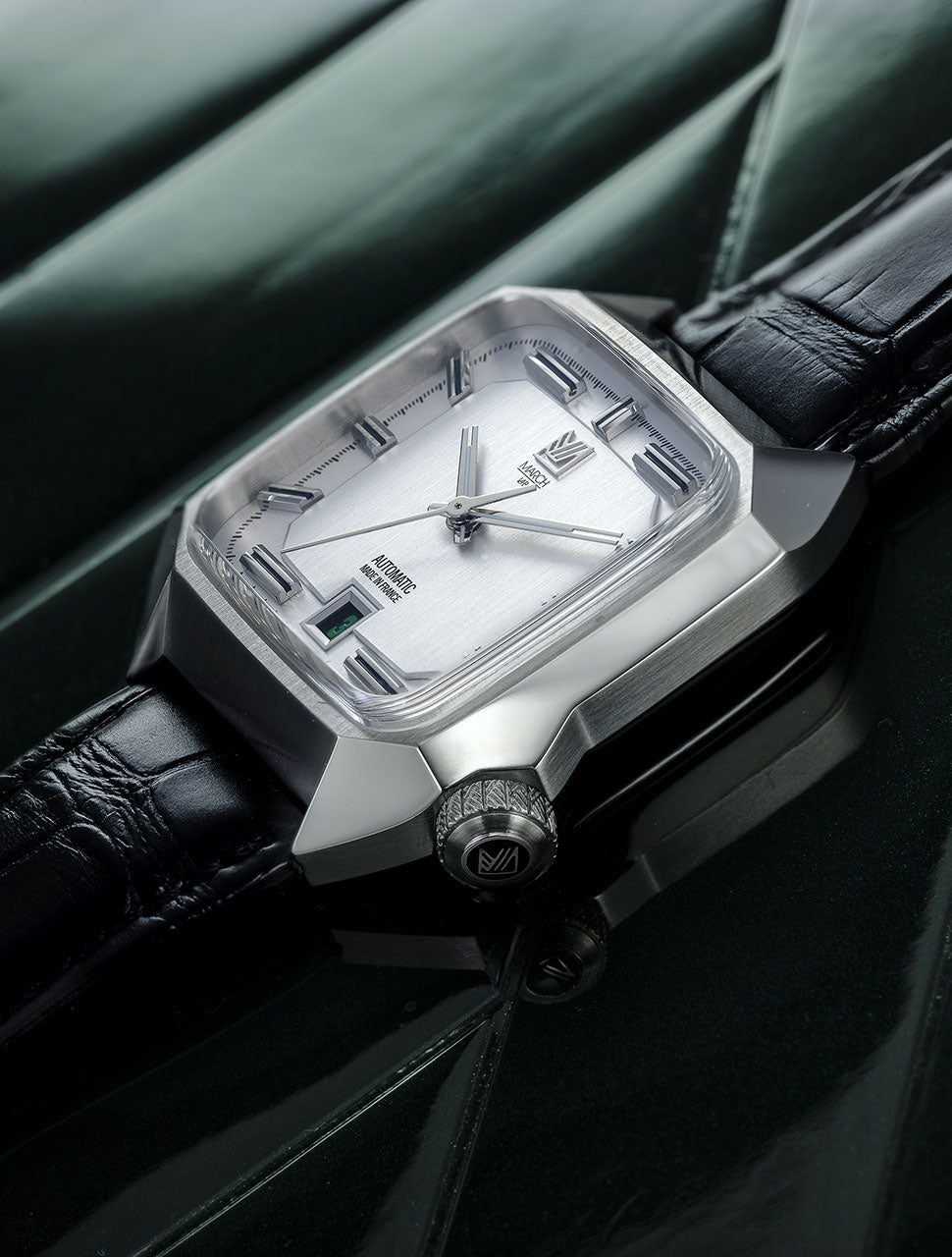 march-la-b-am2-automatique-steel-39-mm-cadran-blanc-montre-homme image 5