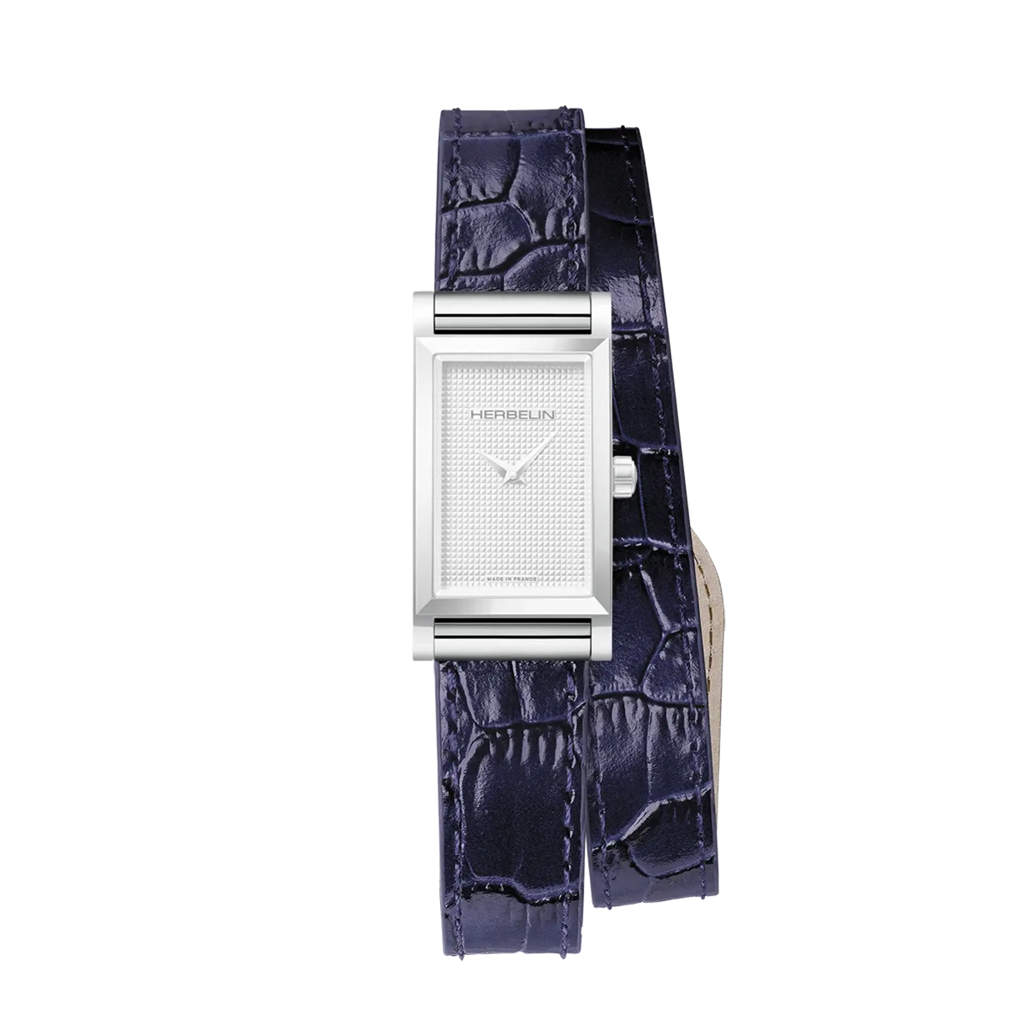 herbelin-antar-s-bracelet-double-cuir-fa-on-croco-bleu-marin image 2