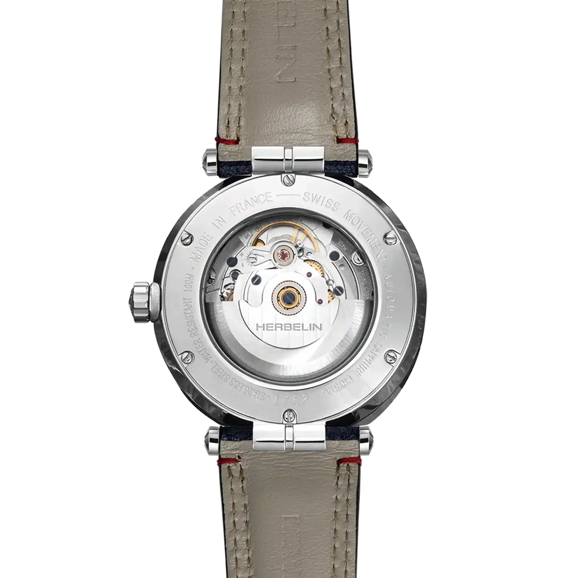 herbelin-newport-automatique-day-date-montre-homme-textile-bleu image 4