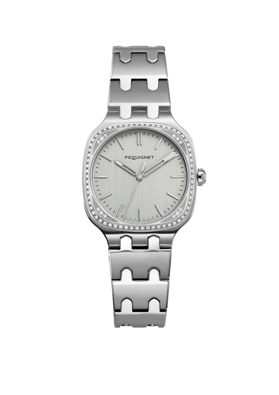 pequignet-concorde-montre-sertie-cadran-argent-lunette-diamants-v-ritables image 1