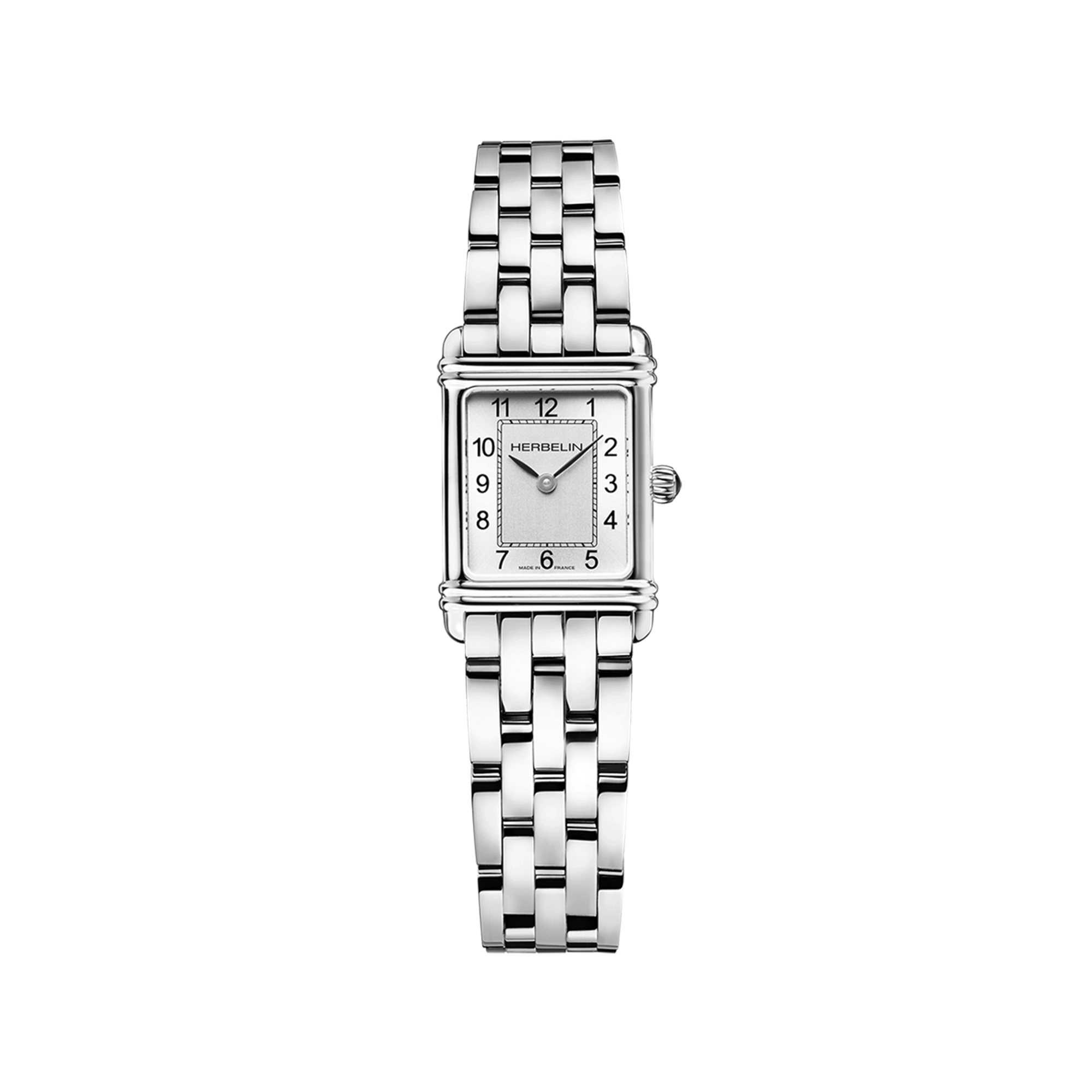 herbelin-art-d-co-quartz-acier-montre-femme-argent-bross image 1