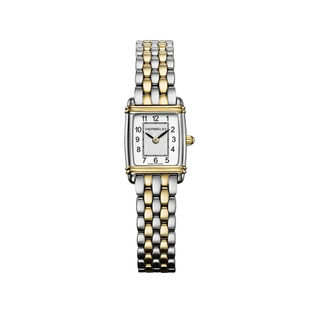 herbelin-art-d-co-tonneau-quartz-bicolore-mini-montre-femme-xs-17-8-x-19-4-mm image 1