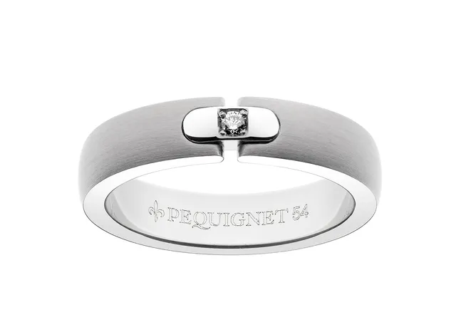 pequignet-bague-moorea-acier-or-jaune-diamant image 1
