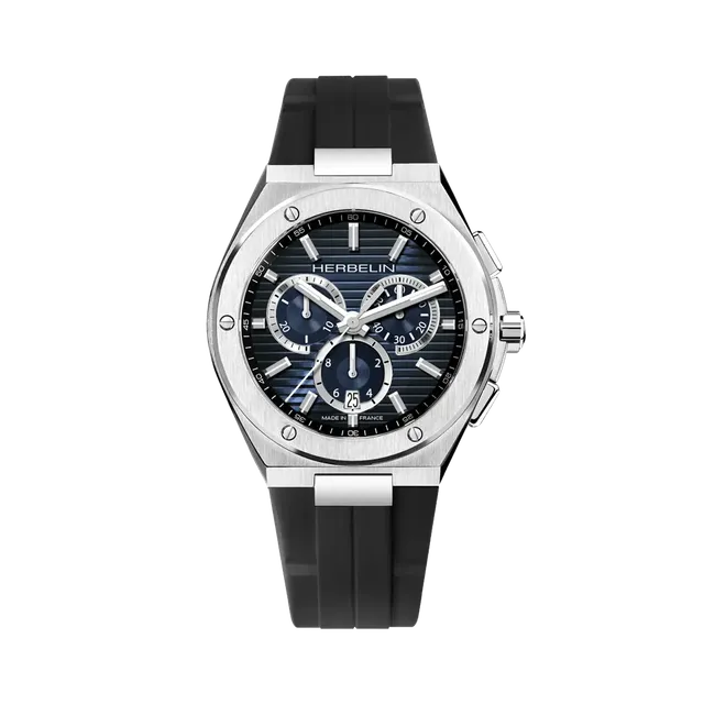 herbelin-cap-camarat-chronographe-quartz-noir-et-bleu-fkm image 1