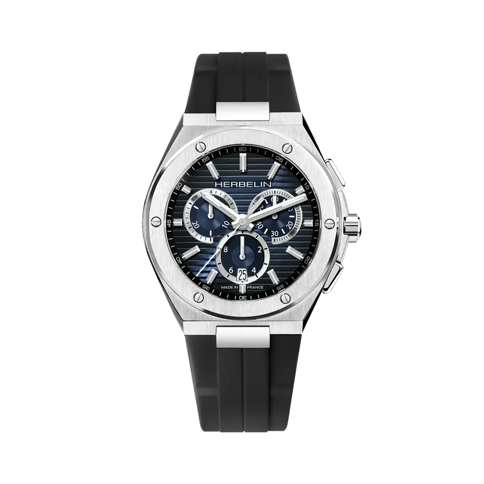 herbelin-cap-camarat-chronographe-quartz-noir-et-bleu-fkm image 1