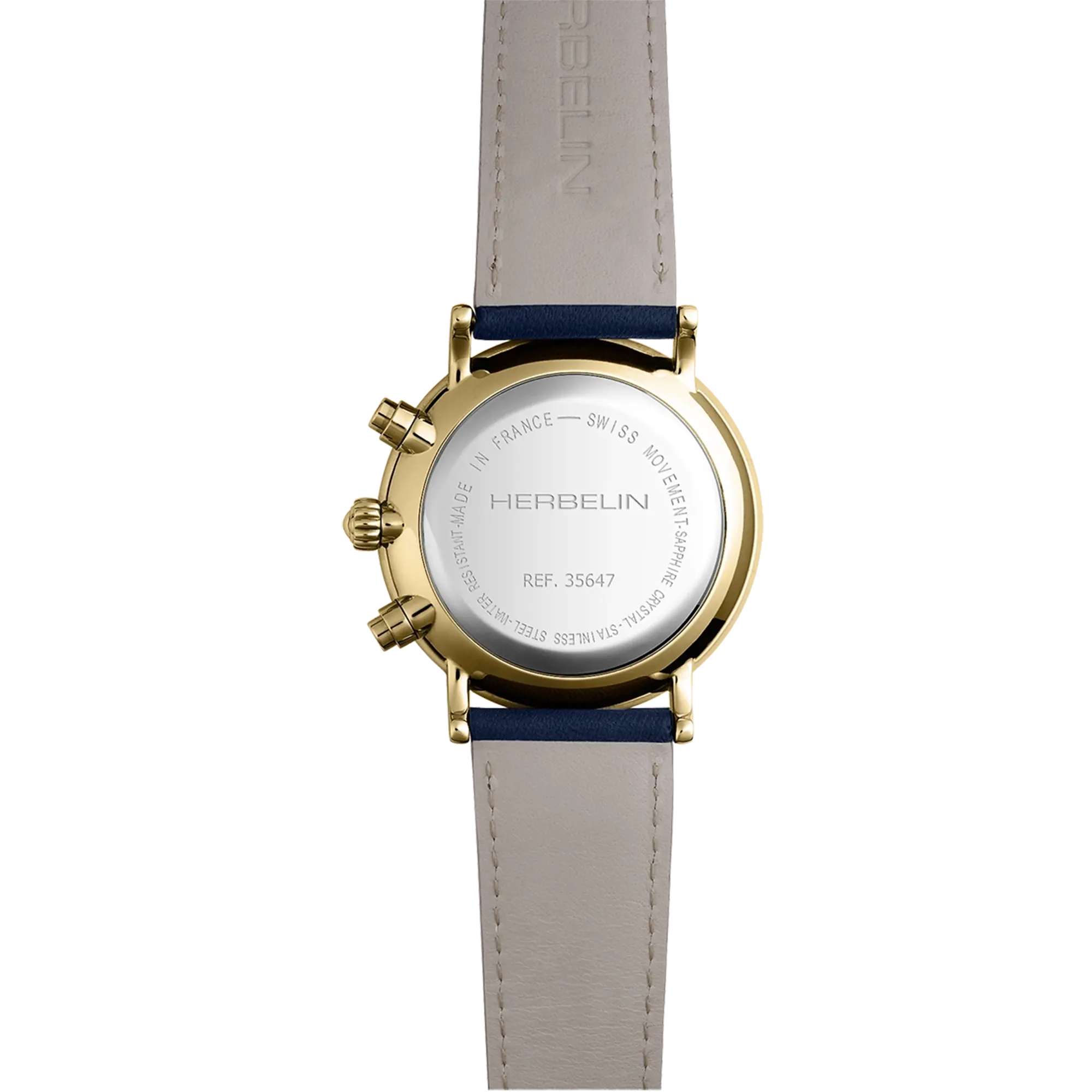 herbelin-inspiration-chronographe-quartz-homme-bleu-marine-dor image 4