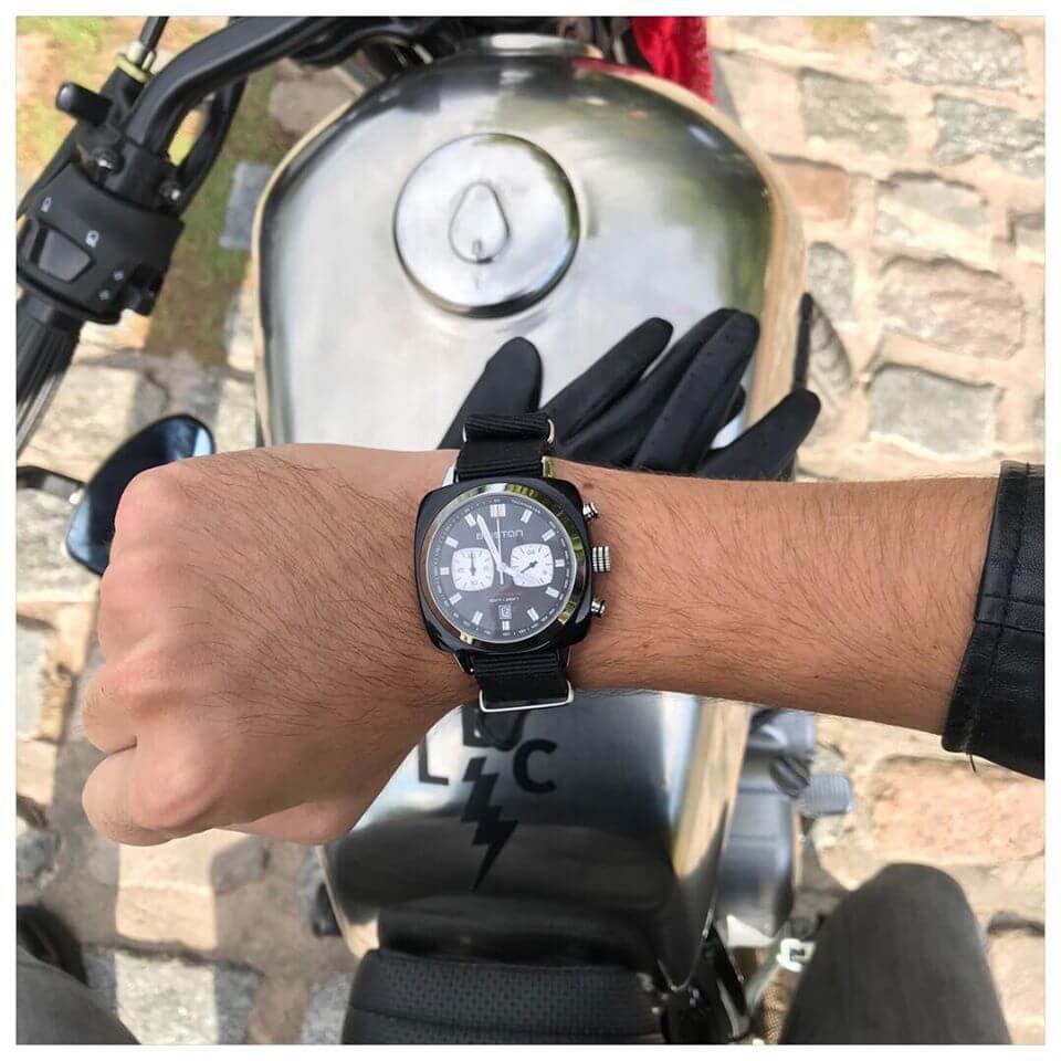 briston-clubmaster-sport-chronographe-42-mm-ac-tate-noir-noir image 3