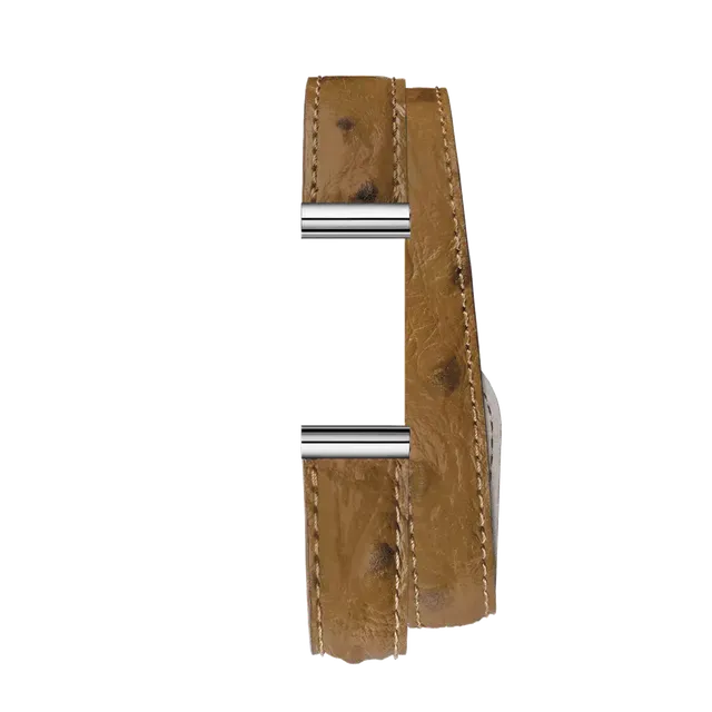 herbelin-antar-s-bracelet-double-cuir-autruche-camel-gold image 1