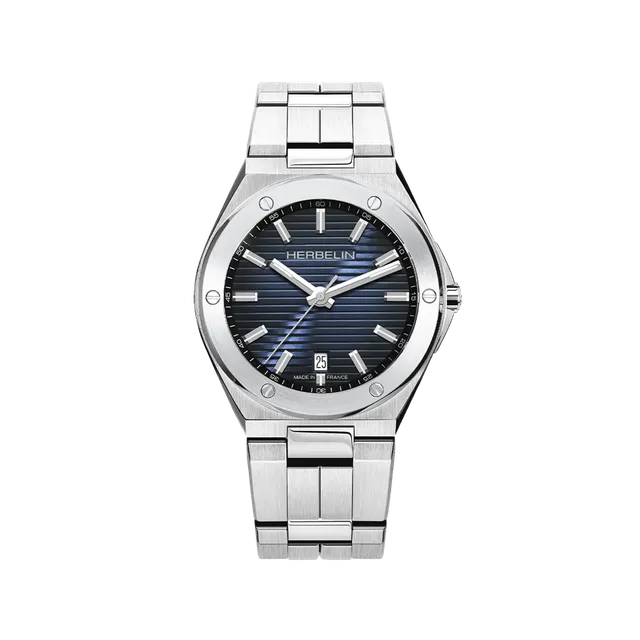 herbelin-cap-camarat-quartz-date-acier-bleu-marine-homme image 1