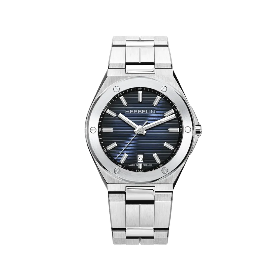 herbelin-cap-camarat-quartz-date-acier-bleu-marine-homme image 1