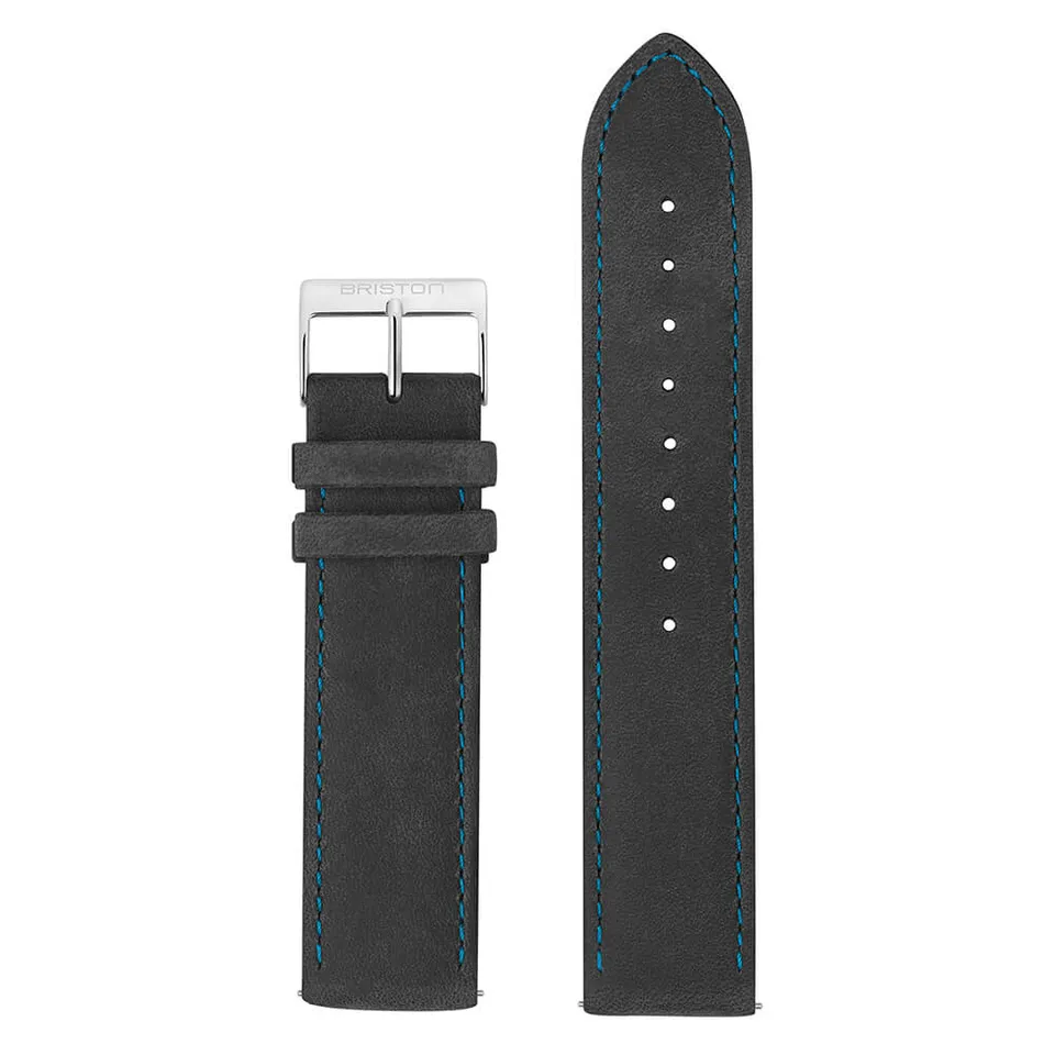 briston-clubmaster-classic-bracelet-cuir-vintage-gris-surpiq-res-bleues-20-mm image 1