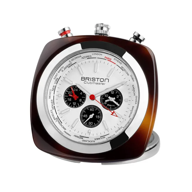 briston-clubmaster-travel-clock-50-mm-blanc-quartz-gmt-r-veil image 1
