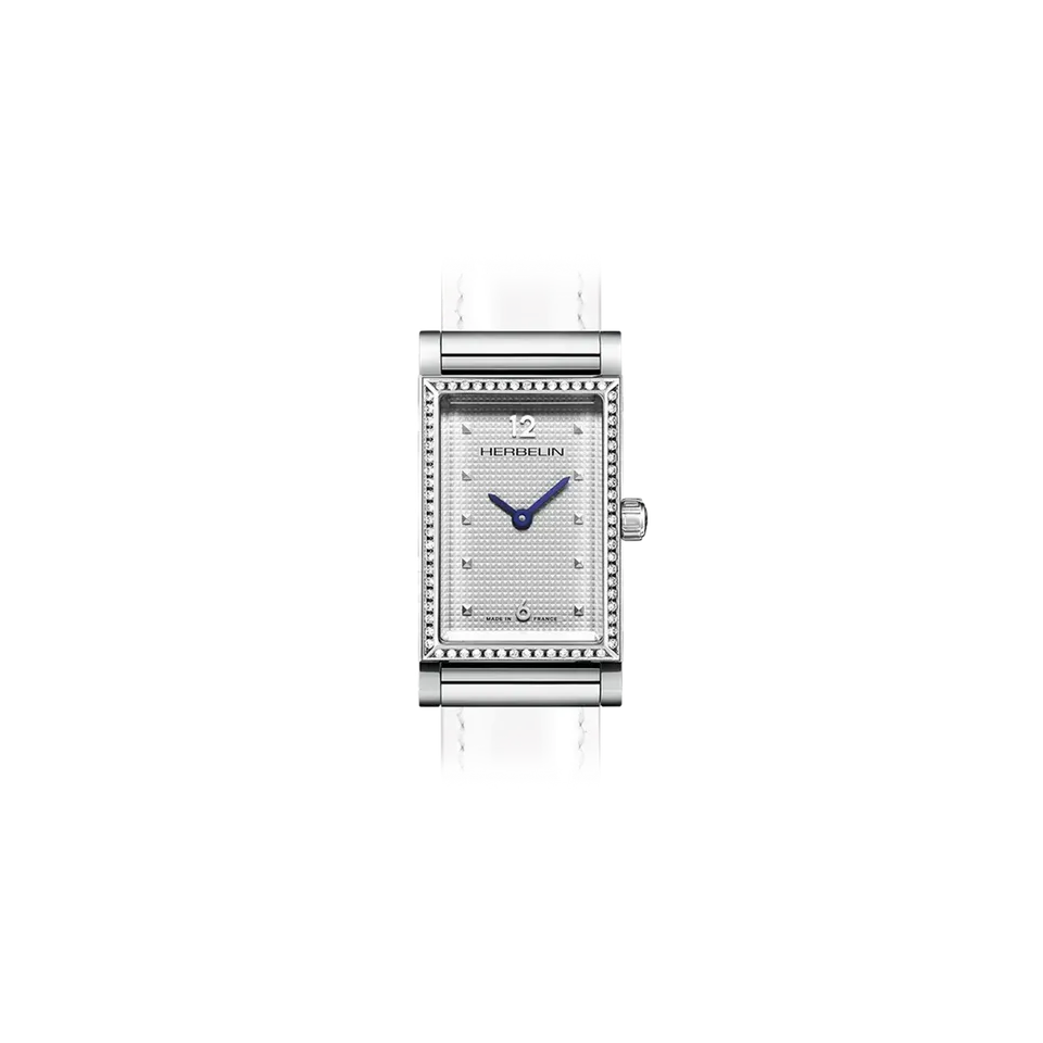 herbelin-antar-s-rectangle-diamants-aiguilles-bleues-montre-femme image 1