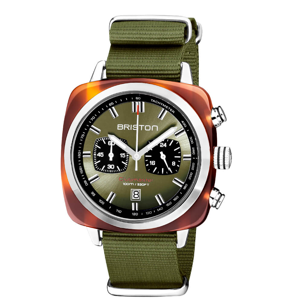briston-clubmaster-sport-chronographe-42-mm-vert-olive image 1