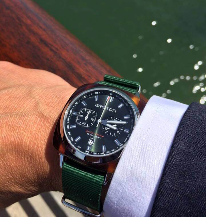 briston-clubmaster-sport-chrono-42-mm-vert-anglais-quartz image 2