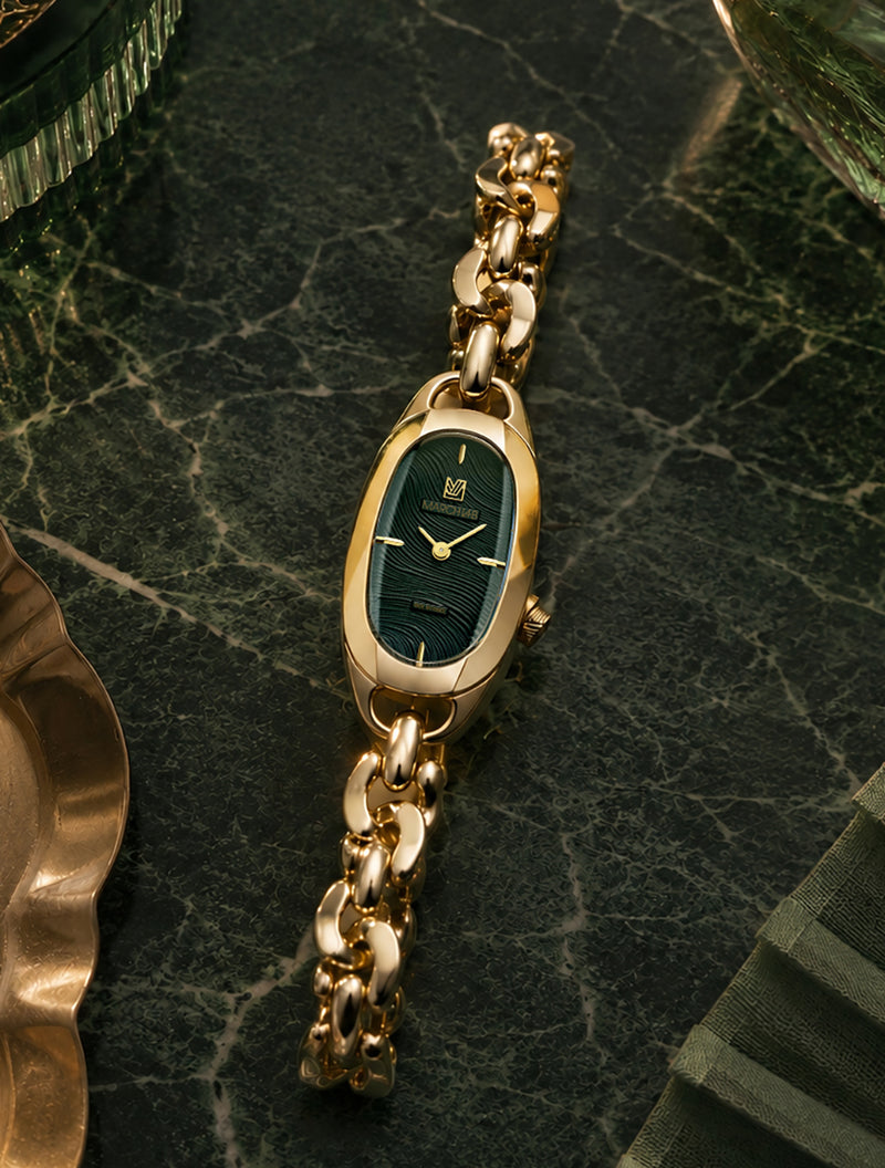 march-la-b-oblongue-drap-e-emerald-20-mm-montre-femme-ovale-dor-e-2 image 5