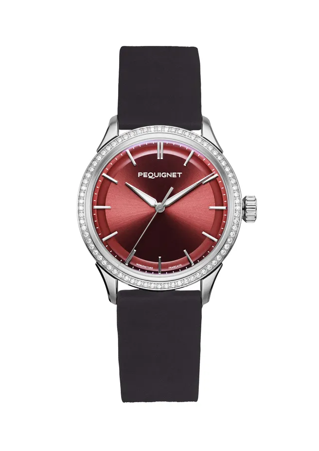 montre-pequignet-royale-paris-36-mm-bordeaux-lunette-78-diamants-calibre-initial image 1