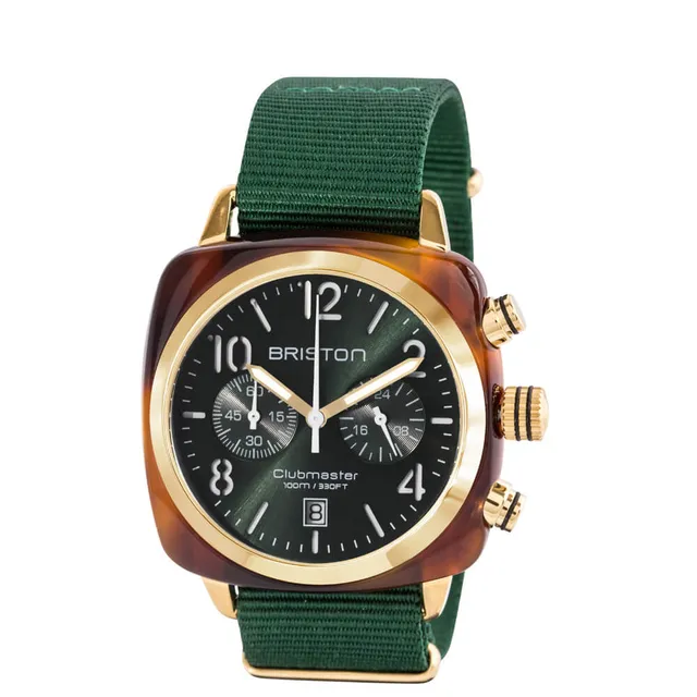 briston-clubmaster-classic-chronographe-40-mm-gold-vert-anglais-quartz image 1