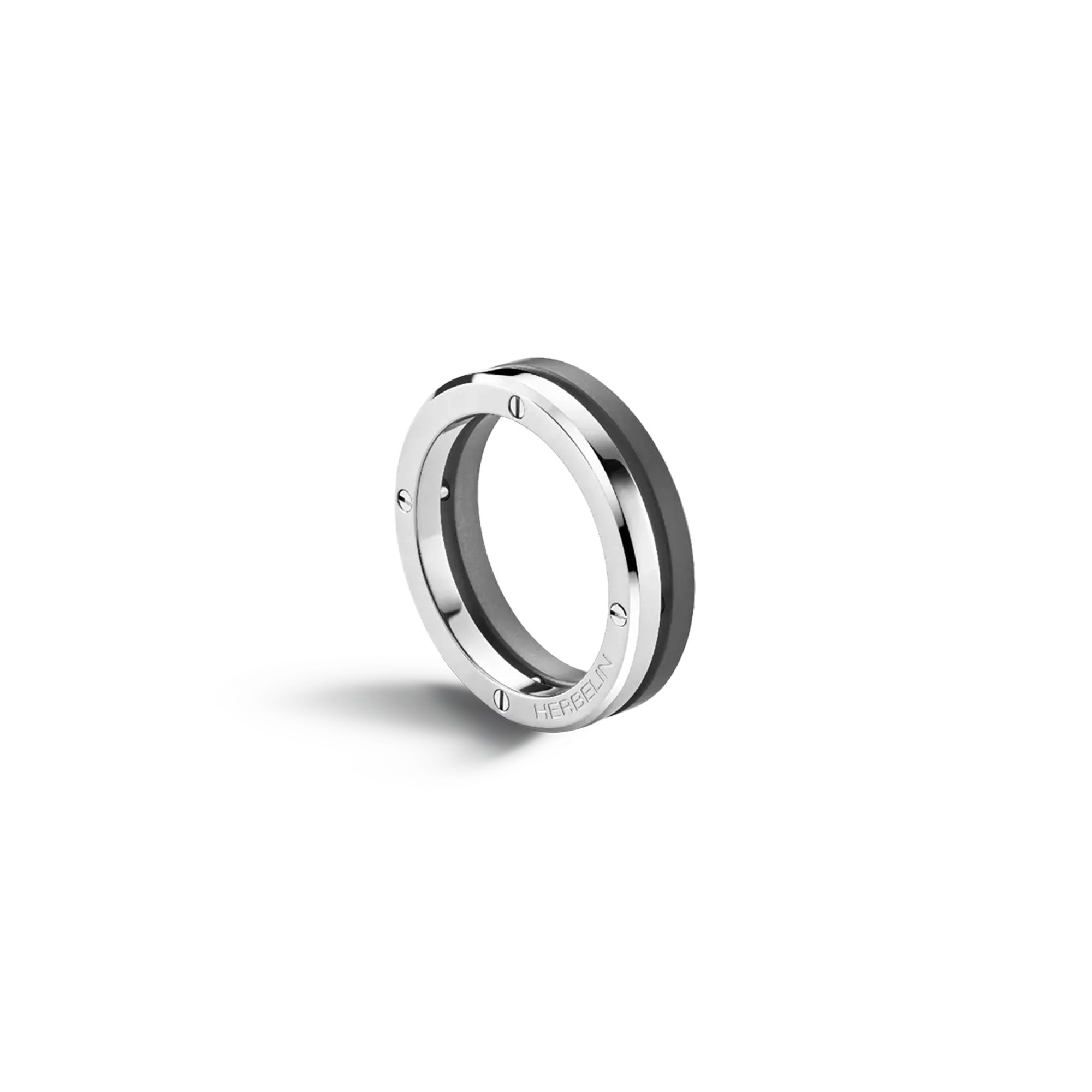 herbelin-bague-newport-duo-acier-poli-titane-sabl-homme image 4