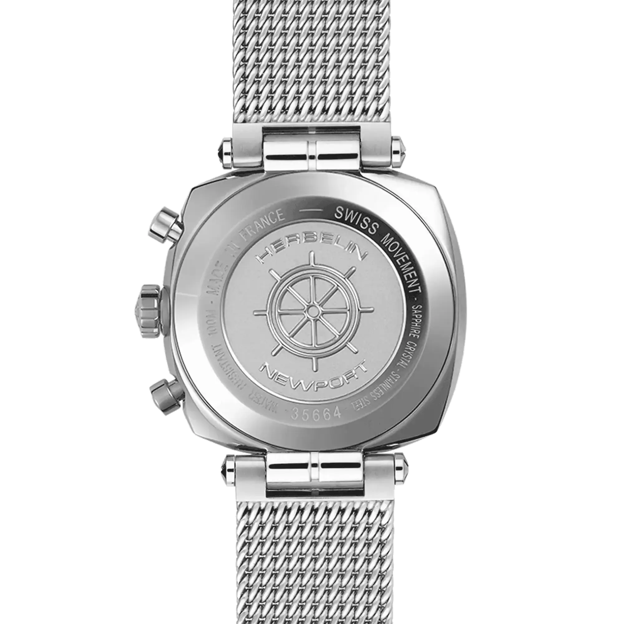 herbelin-newport-h-ritage-chronographe-maille-milanaise-homme image 4