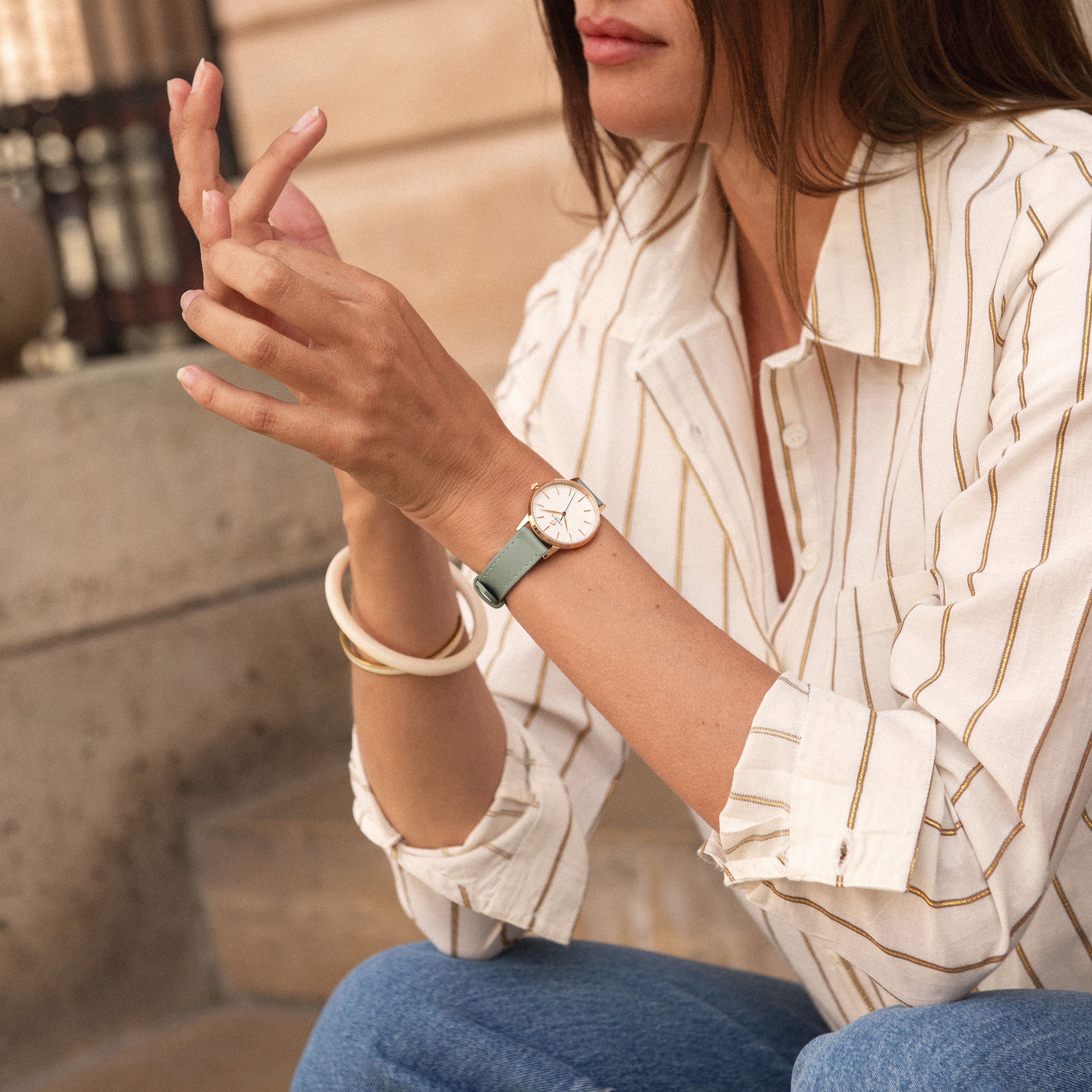 charlie-paris-bracelet-cuir-sauge-14mm image 2