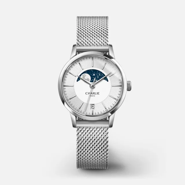 charlie-paris-sully-phase-de-lune-acier-montre-femme-quartz-suisse-30-mm image 1