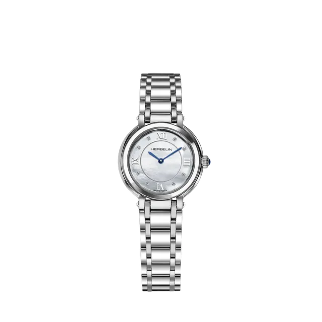 herbelin-galet-quartz-acier-zirconium-nacre-blanche-femme image 1