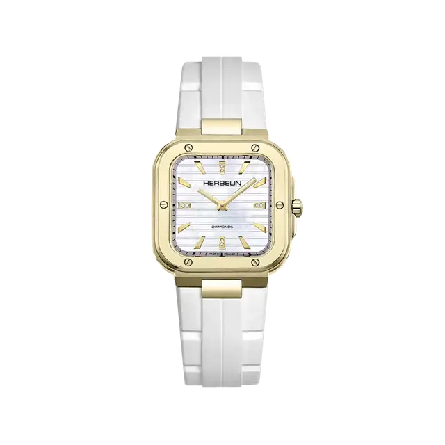 herbelin-cap-camarat-square-dame-30mm-pvd-or-nacre-diamants-fkm image 1