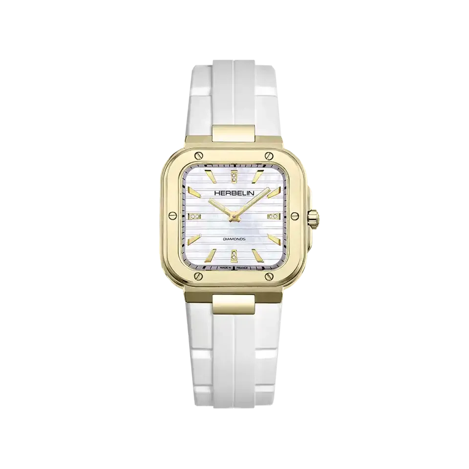 herbelin-cap-camarat-square-dame-30mm-pvd-or-nacre-diamants-fkm image 1