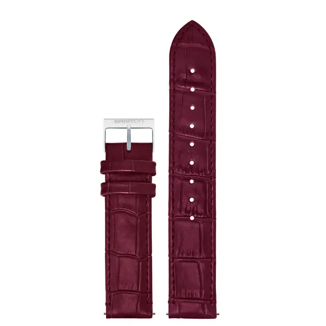 briston-bracelet-cuir-luxury-18-mm-bordeaux-mat-fa-on-alligator image 1