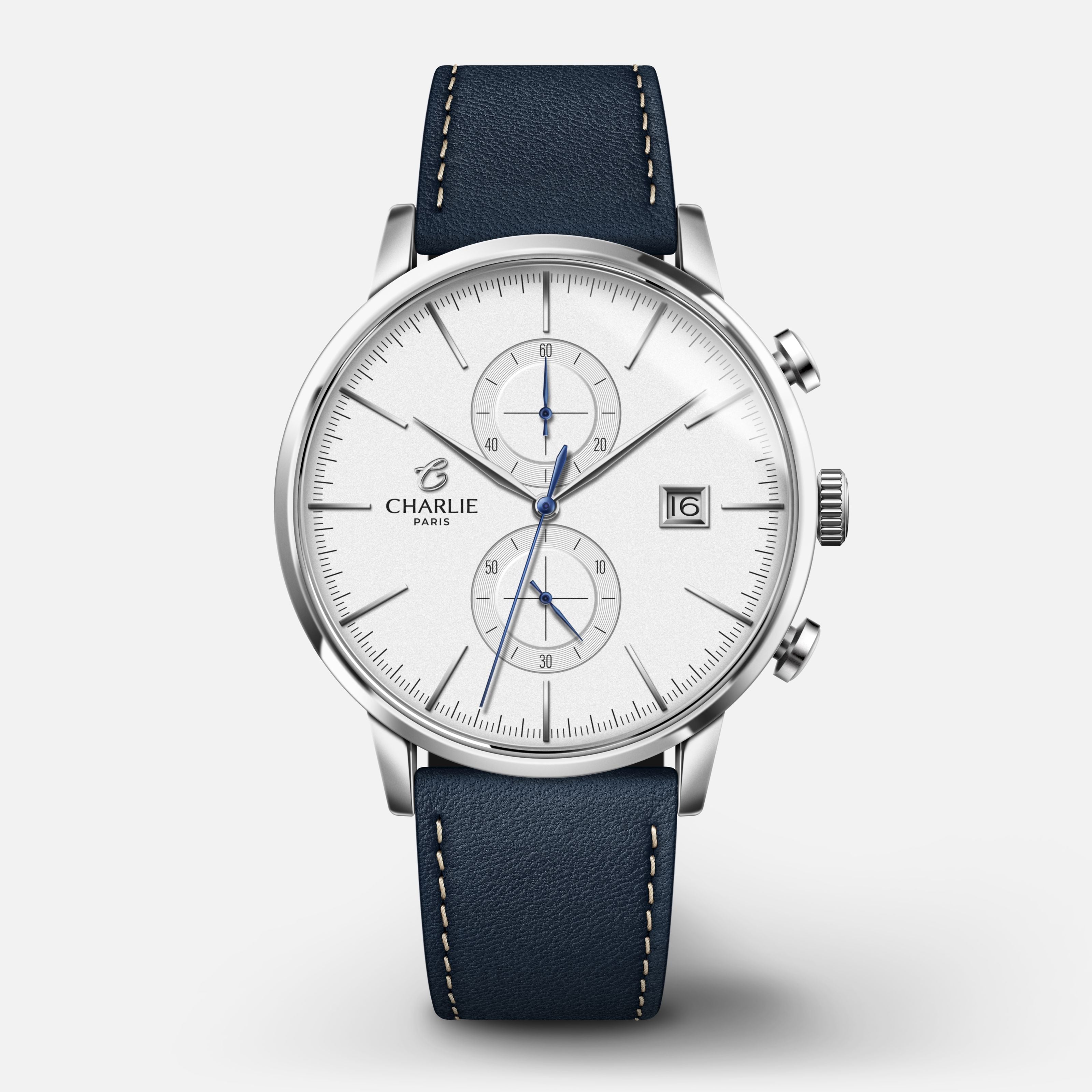charlie-paris-horizon-montre-chronographe-homme-40mm-cadran-blanc image 6
