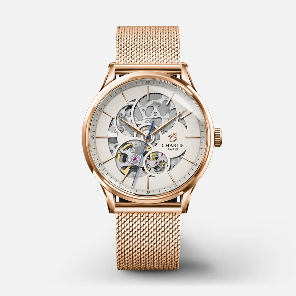 charlie-paris-initial-36-montre-automatique-femme-ajour-e-dor-rose-36-mm-2 image 1