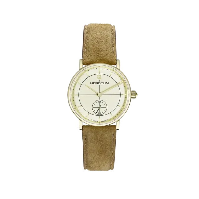 herbelin-inspiration-petite-seconde-femme-dor-cuir-su-d-32-mm image 1