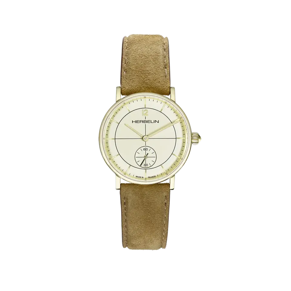 herbelin-inspiration-petite-seconde-femme-dor-cuir-su-d-32-mm image 1