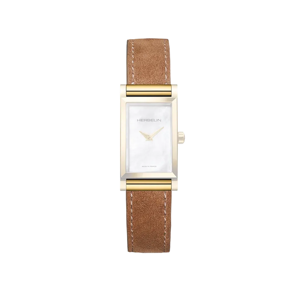 herbelin-antar-s-bracelet-simple-cuir-su-d-camel-attaches-dor-es image 1