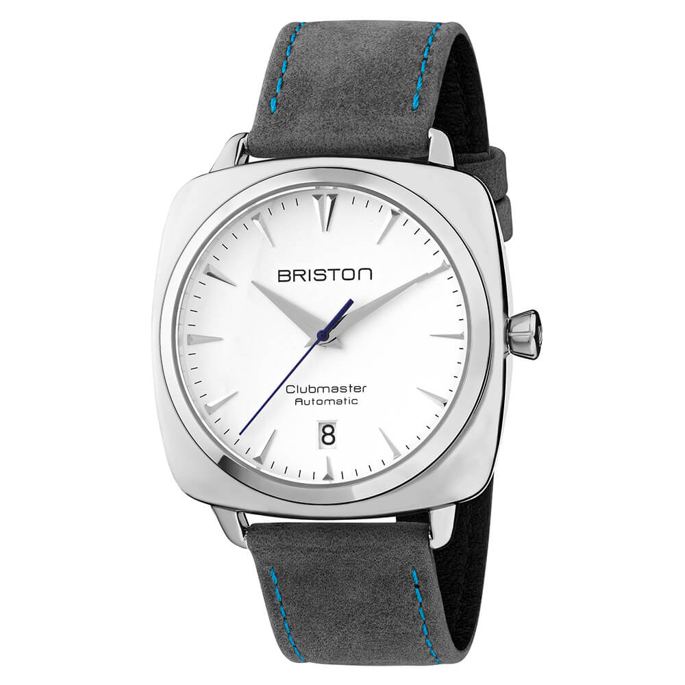 briston-clubmaster-classic-bracelet-cuir-vintage-gris-surpiq-res-bleues-20-mm image 2