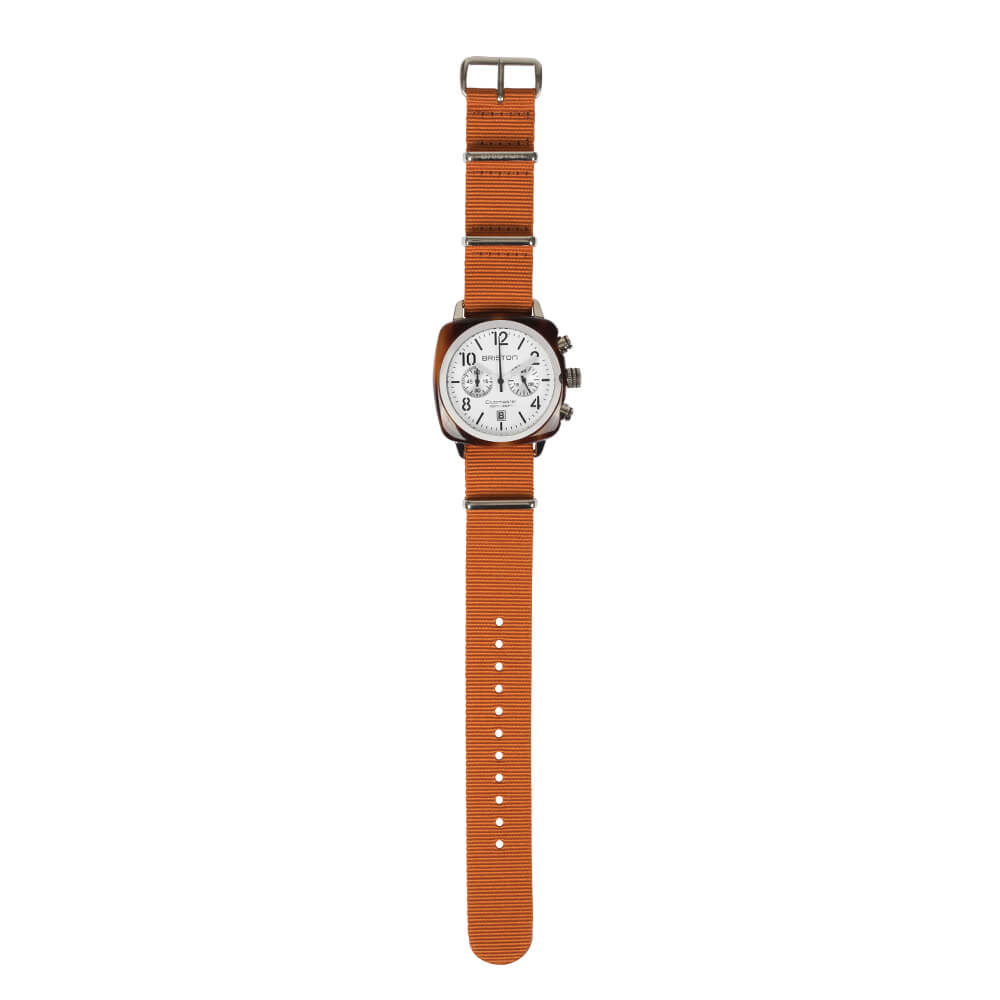 briston-clubmaster-classic-bracelet-type-nato-20-mm-marron-fonc image 5