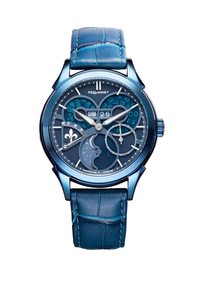 pequignet-royale-saphir-s-rie-limit-e-montre-bleu-topaze-phase-de-lune image 1