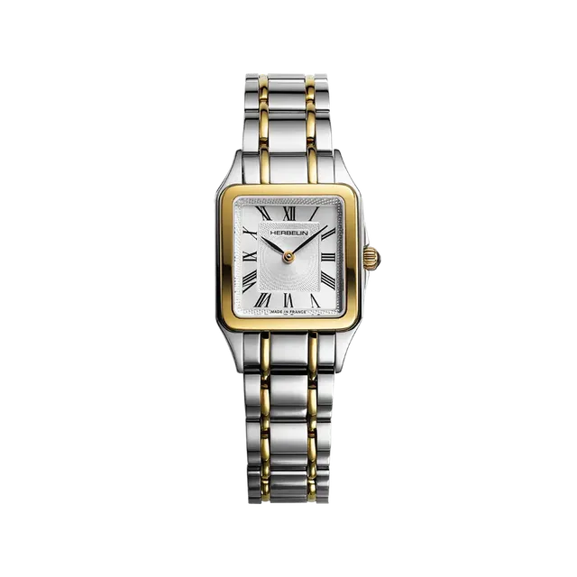 herbelin-luna-quartz-femme-acier-bicolore-cadran-guilloch-chiffres-romains image 1