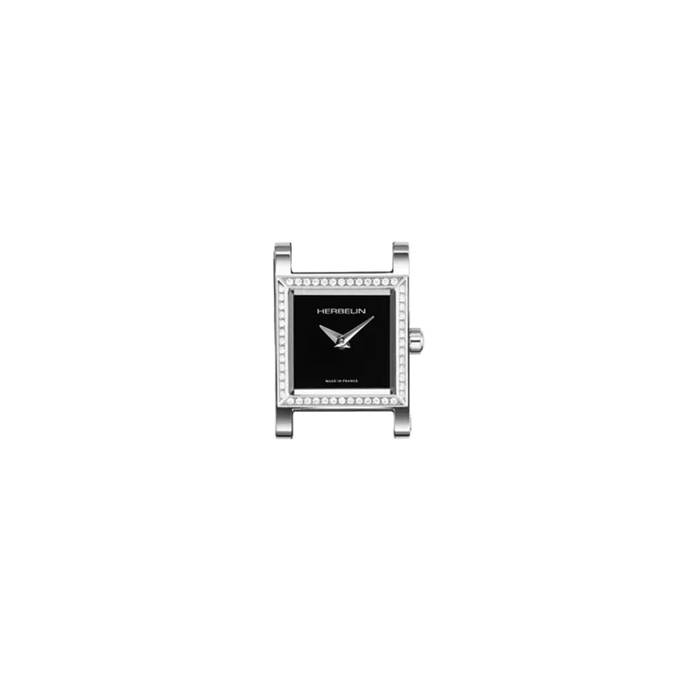 herbelin-antar-s-carr-montre-femme-noir-diamants-acier-xs-quartz image 1
