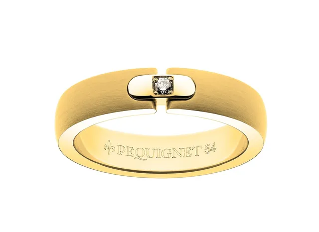 pequignet-moorea-bague-bijou-or-jaune-acier-diamant image 1