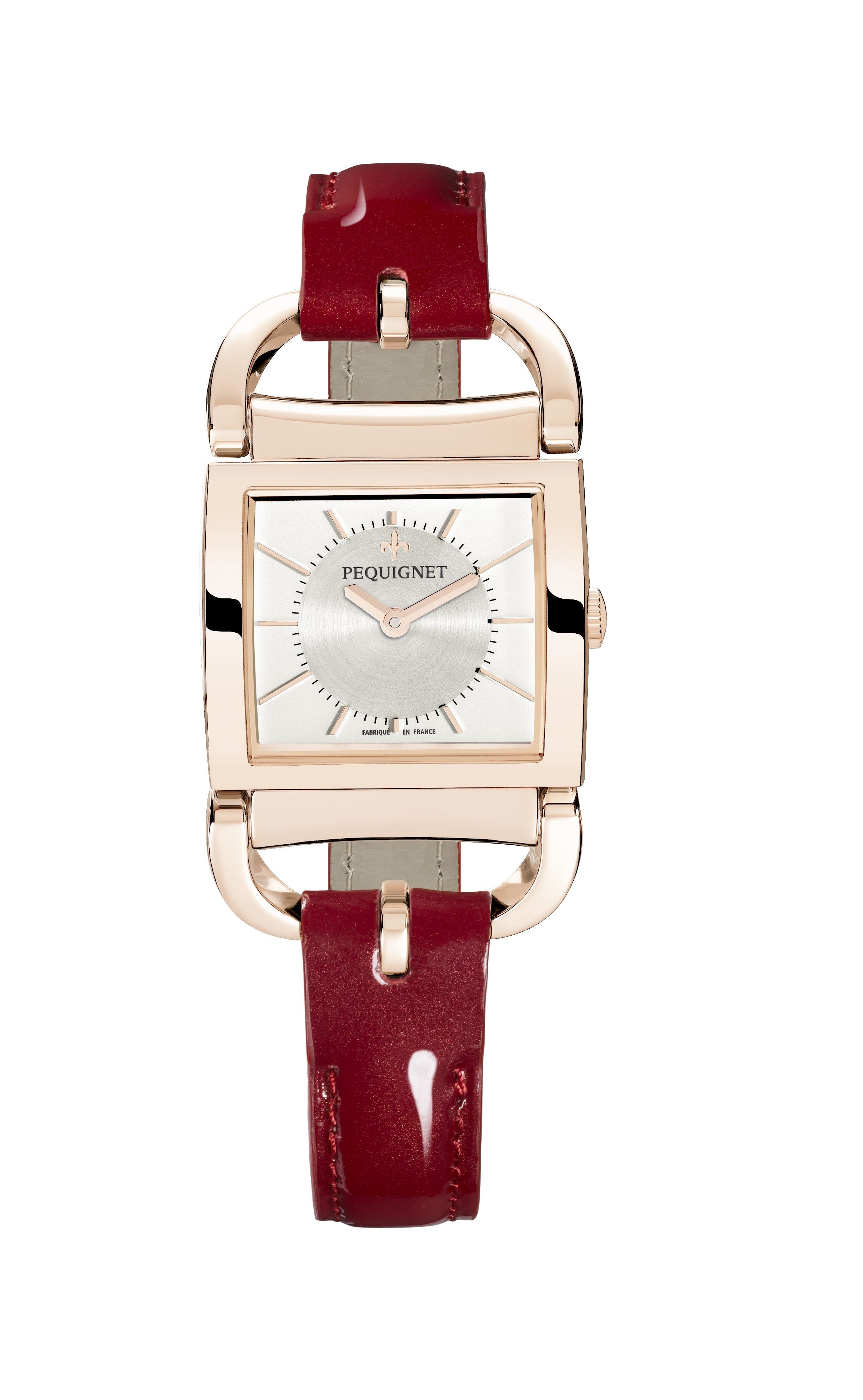 pequignet-equus-attelage-montre-femme-quartz-plaqu-or-rose-cadran-argent image 4